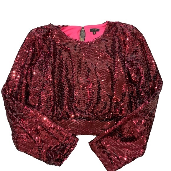 NWT OnTwelfth Sequined Top Women’s Size XL Red Holiday‎ - Picture 4 of 8